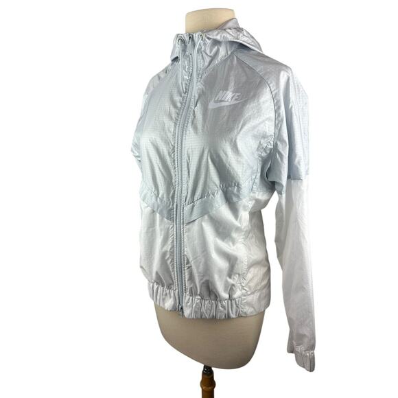 Nike Colorblocked Windrunner Hooded Jacket Pure Platinum White 804947-011 Small - Picture 10 of 16